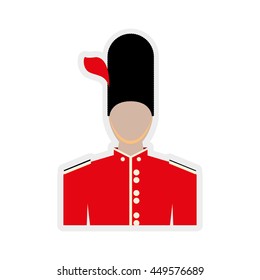 United kingdom concept represented by soldier icon. Isolated and flat illustration 