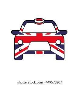 United Kingdom concept represented by car with flag icon. Isolated and flat illustration 