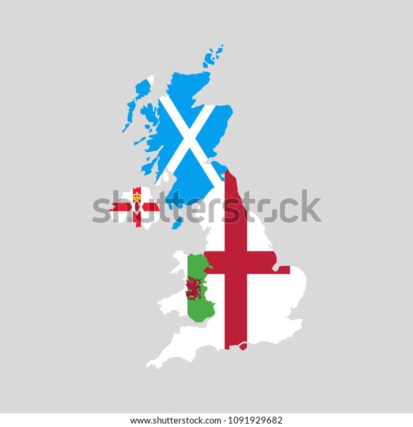 United Kingdom Countries Political Map England Stock Vector (Royalty ...