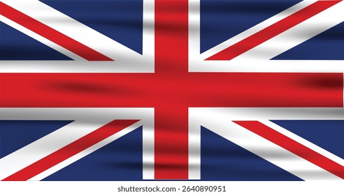 United Kingdom Country Flag 3d. Official United Kingdom Flag With Original Color and Size Proportion