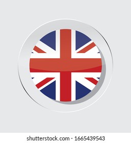 United Kingdom country flag circle icon with a white background