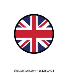 United kingdom country flag in circle On a white background