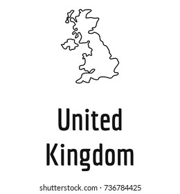 United Kingdom country map london thin line. Simple illustration of United Kingdom country map london vector isolated on white background