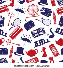 United Kingdom country theme symbols seamless pattern eps10