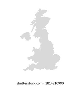 Mapa de la región del vector del condado del Reino Unido. Mapa del vector simple de irlanda de la región oriental del Reino Unido