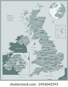 United Kingdom- detailed map with administrative divisions country. Vector illustration