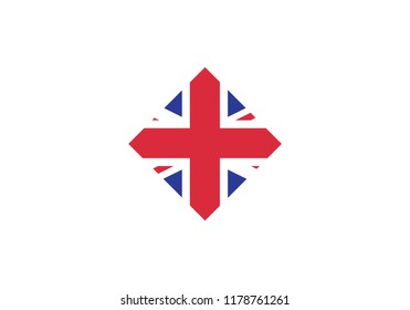 United Kingdom diamond shape national flag country symbol coat of arms
