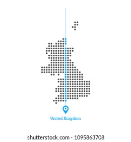 United Kingdom doted map desgin vector 