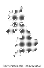 United Kingdom - Dotted Map. Map formed by Dots. Vector Illustration