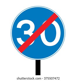 United Kingdom End of Minimum Speed Requirement Sign