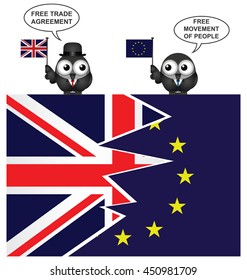 United Kingdom exit from the European Union resulting from the June 2016 referendum with the Union Jack and European Union flags splitting apart