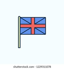 United Kingdom flag 2 colored line icon. Simple colored element illustration. United Kingdom outline symbol design from flags set