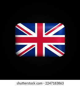 Icono 3D de la bandera del Reino Unido. Bandera Nacional del Reino Unido. Ilustración del vector