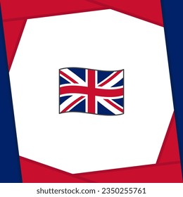 Plantilla de diseño de fondo de resumen de la bandera del Reino Unido. Banner en medios sociales del Día de la Independencia del Reino Unido. Banner del Reino Unido