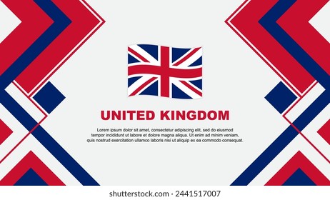Plantilla de diseño de fondo abstracto de la bandera del Reino Unido. Reino Unido Día de la Independencia Banner Wallpaper Ilustración vectorial. Banner de Reino Unido