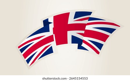 United Kingdom Flag in Abstract Ribbon Shape, National Symbol of the United Kingdom. This vector is ideal for use in national events, Independence Day, international sports competitions.