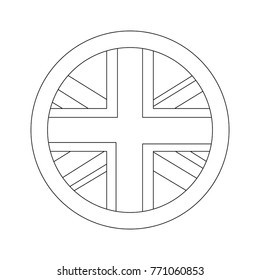 united kingdom flag badge round button