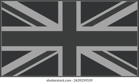 United Kingdom flag black and white. Vector patch