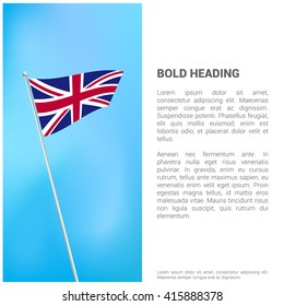 United Kingdom flag Brochure - Vector Flyer Cover Page Design