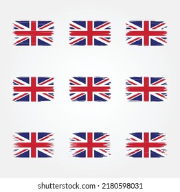 United Kingdom Flag Brush Collection. National Flag