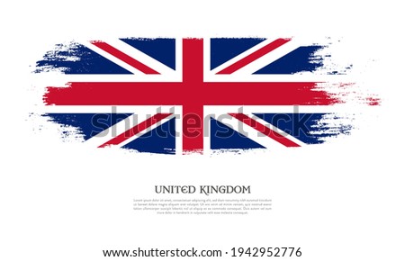 United Kingdom flag brush concept. Flag of United Kingdom grunge style banner background