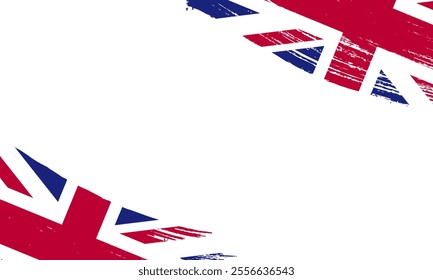 United Kingdom Flag with Brush Stroke Effect, Grunge brush stroke. Watercolor painting flag design.