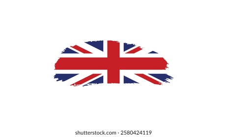 United Kingdom flag in brush stroke effect on white background, National flag of United Kingdom with brush stroke effects Vector illustration EPS10