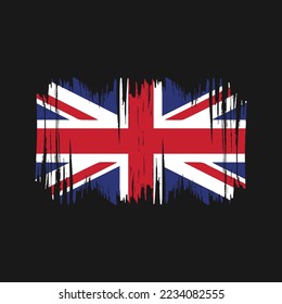 Ilustración del vector de pincel de bandera del Reino Unido