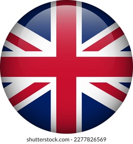 United Kingdom flag button. Emblem of UK. Vector flag, symbol. Colors and proportion correctly.
