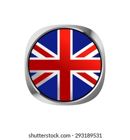 United Kingdom flag button in vector graphic