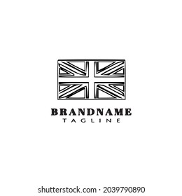 united kingdom flag cartoon logo template icon design black modern isolated vector cute