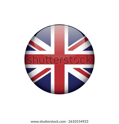 United Kingdom Flag Circle Button Vector Template