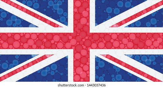 United Kingdom  flag distributed circles dots illustration