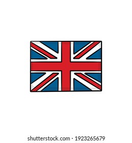 United Kingdom flag in drawing style isolated vector  Hand drawn object illustration for your presentation  teaching materials others 