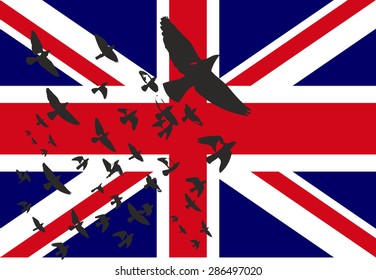  united kingdom flag and eagle vector art