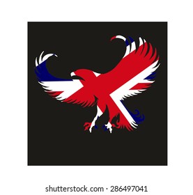  united kingdom flag and eagle vector art