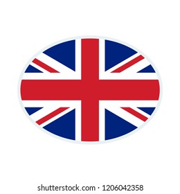 United Kingdom flag. United Kingdom ellipse flag.