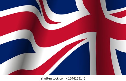 die Flagge des Vereinigten Königreichs, die im Wind flattert. Vektorgrafik. Brexit