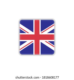 United Kingdom flag flat icon, vector sign, Flag of Great Britain colorful pictogram isolated on white. Symbol, logo illustration. Flat style design