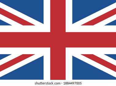 
Vista frontal de la bandera del Reino Unido