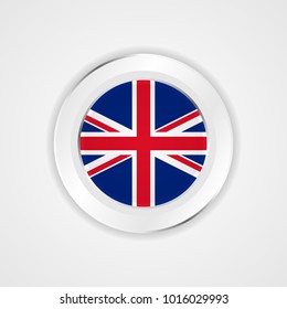 United kingdom flag in glossy vector icon.