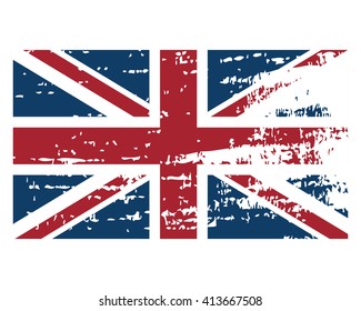 United Kingdom flag in grunge style, vector object