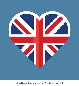 United Kingdom flag and in heart shape