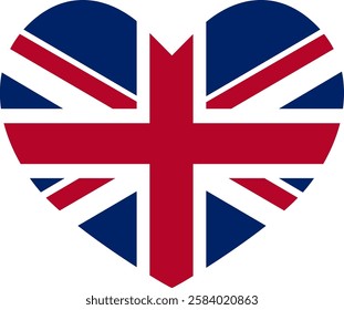 United Kingdom flag heart shaped icon illustrator country flags  symbol nation UK