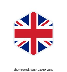 United Kingdom Flag United Kingdom Hexagon Stock Vector (Royalty Free ...