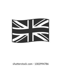 United Kingdom flag icon in black outline flat design. Independence day or National day holiday concept.