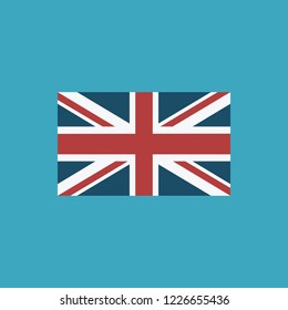 United Kingdom flag icon in flat design. Independence day or National day holiday concept.