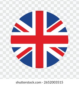 "Ícone da bandeira do Reino Unido em design de botão brilhante"