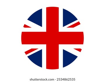 United Kingdom Flag icon. Round flag of uk icon design, vector illustration