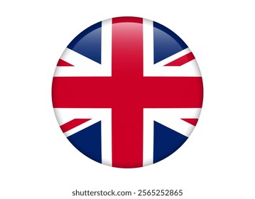 United Kingdom Flag icon, Round flag of uk icon design, vector illustration isolated on white background